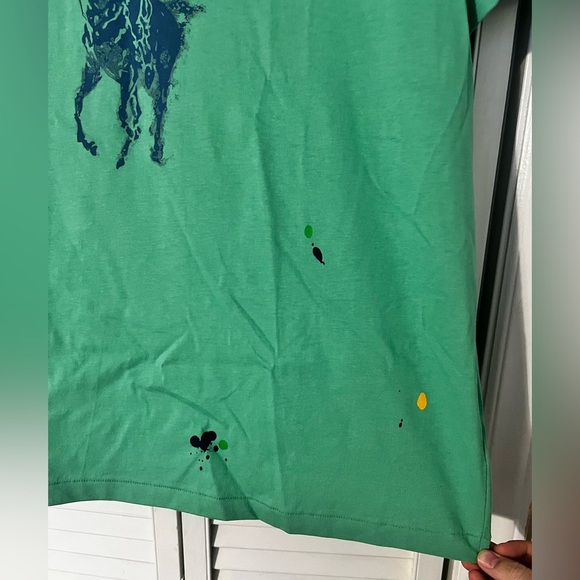 NWT Polo Ralph Lauren Classic Fit Big Pony Jersey T-Shirt with Paint Splatter - Picture 3 of 12